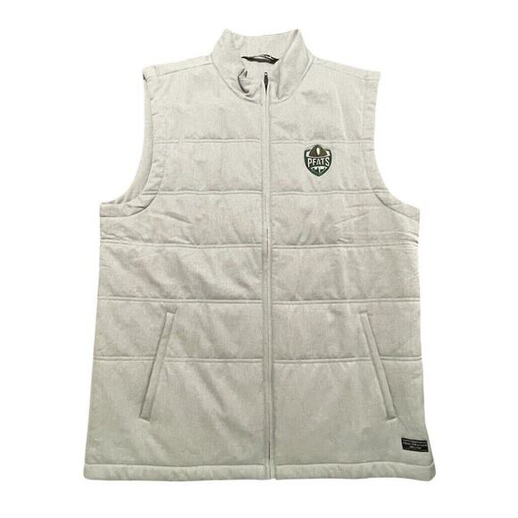 NWOT Travis Mathew Puffer Vest Mens Large Gray Performance Golf Full Zip PFATS
